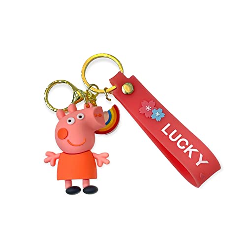 Image of AUGEN Peppa Pig Action Figure Keychain Limited Edition for Car, Decoration, Cake, Office Desk & Study Table (Pack of 1)