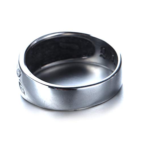 Men's Vintage Stainless Steel Engraved Eye of God Ring Black Gold Silver Tone3