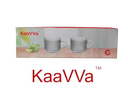 Image of Glass Cup, Set of 6 Tea /Coffee Cups, 150 ml Each, Dishwasher Safe, Crockery Set Ideal for Daily Use & Gifting, Glass
