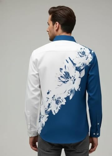 Image of Men's Floral Printed Casual Shirt | Full Sleeve Button-Down Stylish Shirt for Men | Slim Fit Party, Office & Street Wear Fashion Shirt
