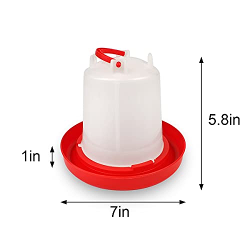 DoubleWood 4PACK Plastic Poultry Drinker Chick Waterer Kit 1 L Waterer Hanging Poultry Water Container (4) - Thumbnail 2