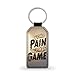 Coque en Folie Porte-clé Cross fit fitness musculation NO PAIN NO GAIN proteine Traction Keychain simili Cuir leather