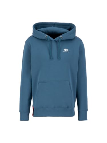 Alpha Industries Basic Hoody Small Logo Kapuzensweat für Herren Vintage Marine – Ansicht 1