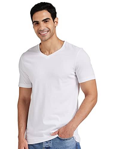 Image of Amazon Brand - Symbol Men's Solid Cotton T Shirt | Plain | V Neck | Half Sleeve-Regular Fit | Combo Pack of 3 (Available in Plus Sizes)