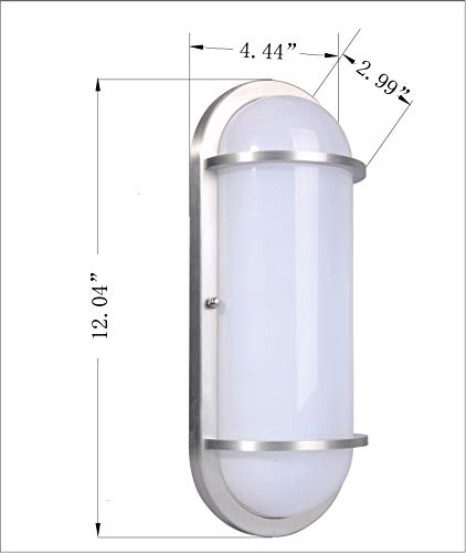 Lit-Path Outdoor Led Bulkhead Light Worked As Wall Lantern Wall Sconce Or Flush Mount Ceiling Light, 12W Replace 100W, 1000 Lumen, 5000K Daylight White, Water-Proof, Etl Qualified #TOP4