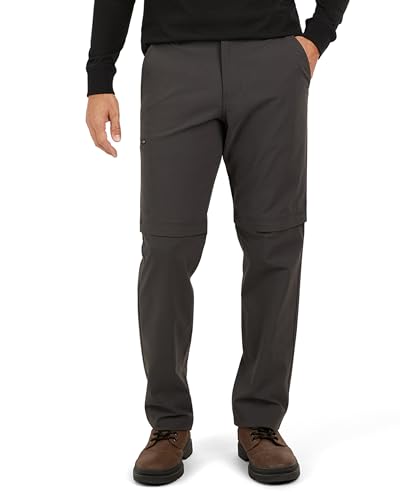 Weatherproof Vintage Mens Convertible Zip-Off Pants Converts to Shorts | Water Resistant Quick Dry Cargo Travel Pants Charcoal