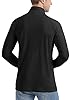 KEFITEVD Mens UV Protection Outdoor Tops Long Sleeve Sun Shirts Summer 1/4 Zip Pullover Tops with Stand Collar,Black,3XL #3