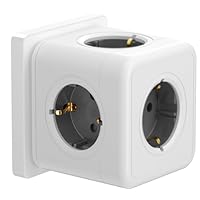 GUARDU Steckdosenwürfel mit Überspannungsschutz, 5-Fach Mehrfachsteckdose Würfel, Erweiterbare Verteilersteckdose, 3680W, Kompakte Steckdosenleiste für Büro, Zuhause, Küche