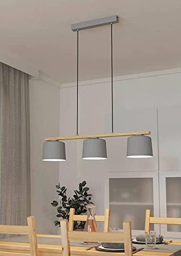 Eglo Mariel Lampada A Sospensione A 3 Luci In Legno Grigio Naturale - 2
