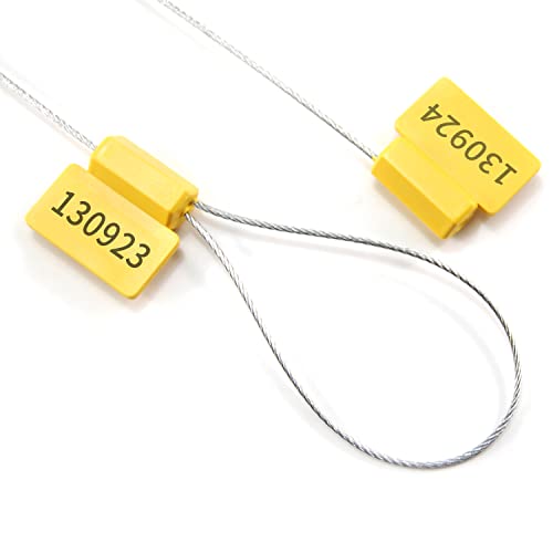 LeadSeals High Security UHF RFID Cable Seals Pull Tight Numbered Metal Security Seals RFID Anti-Tamper Truck Seal Trail Shipping Self-Locking Tags for Transport and Logistics 100 PCS