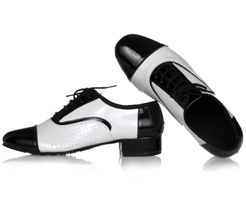Men's Dance Shoes, Lace-Up Cowhide Leather Salsa Tango Waltz Ballroom Latin Dance Shoes for Outdoor3