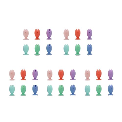FGDTREE 30pcs Silicone Fish Toothbrush Holder Multipurpose Cartoon Organization for Children Adults Toothbrush Collect Silicone Toothbrush Holder Kids