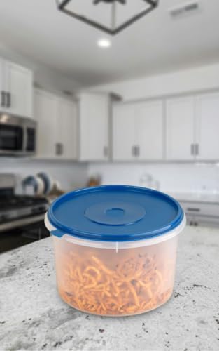 Image of Xiran 3.5 Litres Plastic Container, Kitchen Storage Box, Modular Storage Containers Big Size, Food Storage Container, Rice, Snacks, Dry Fruits, Grocery Kitchen Container Set (Blue Pack of 3)