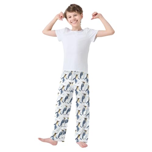 Boys' Pants Doodle Yellow Penguin Snows Long Bottoms Jogger Pants Elastic Waist Trousers with Pockets S-XL2
