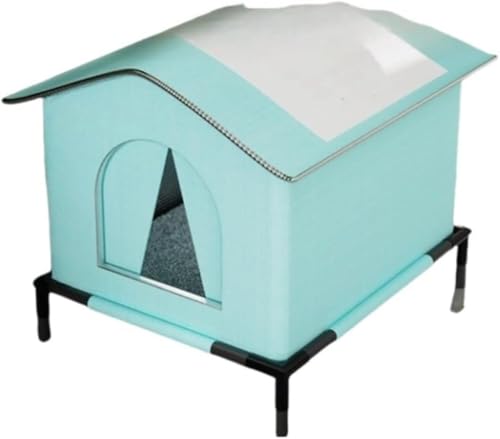 CokBlu 冬用屋外ペットハウス 大きめ野良猫ハウス 2 匹〜多頭飼い対応 カーテン付き防水防寒 取り外し可能クッション付き洗える 日差し雨防ぐ思いやりの巣