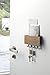 Yamazaki Home Rin Magnetic Wall Organizer - Key Hooks & Tray for Storage - Steel + Wood