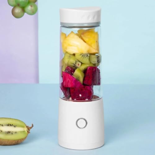 Image of Mini Juicer Mixer Grinder, 6-Blade with 1500mAh Battery High-Speed Fruit Juicer for Home, Office, Gym & Travel, 6-Blade High-Speed Fruit Juicer for Home, Office, Gym & Travel-White2