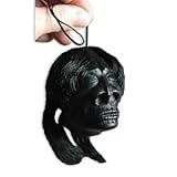 Generic Plastic Shrunken Head (Black) - 3'H x 1.5'W - Modern Horror Wedding Head Sculpture