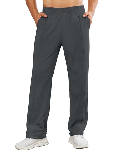 Image of Deyeek Men's Tear Away Pants 2 Side Full Open Bottom Sweatpants Loose Fit Casual Adaptive Post Surgery Pants with Pockets