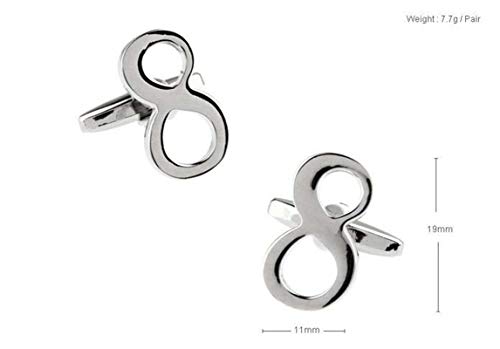 Mancuernillas Daesar Numeral Árabe 8 Plata miniatura 5
