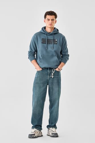 Image of SNITCH Men Casual Hoodie| Oversized Fit Hooded Neckline with Graphic Print & Long Sleeve| Soft Cotton-Polyester Blend for Daily Winter Wear & Streetwear