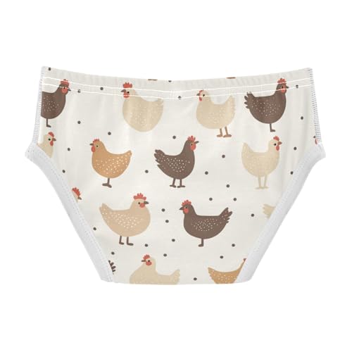 Wusikd Chickens Beige Boys' Underwear Cotton Brown Boys Briefs Soft Toddler Underwear 2T2
