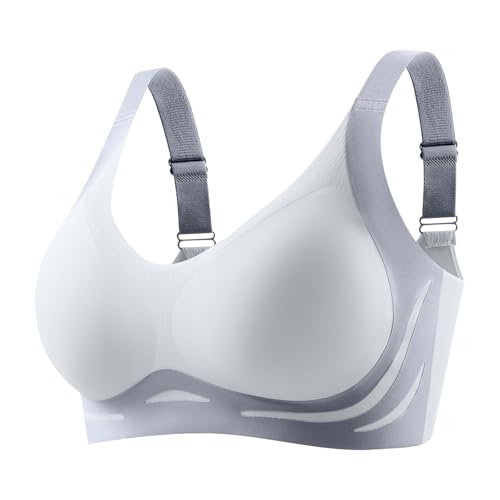 Sujetadores para mujer, sin aros, cómodos, súper recogidos, brasier sin varillas, brasier de levantamiento para pechos caídos, brasier sin tirantes, azul celeste, XXL