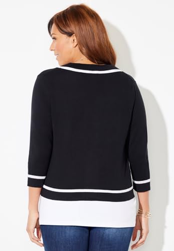 Catherines Women's Plus Size Trimmed Shrug Cardigan2