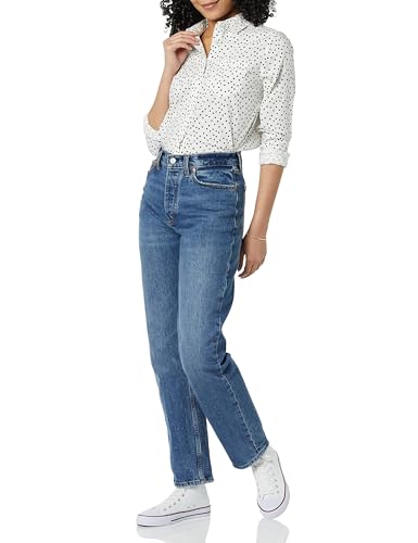 Image of Amazon Essentials Women's Regular-Fit Long-Sleeve Button-Down Cotton Poplin Shirt, Business Casual
