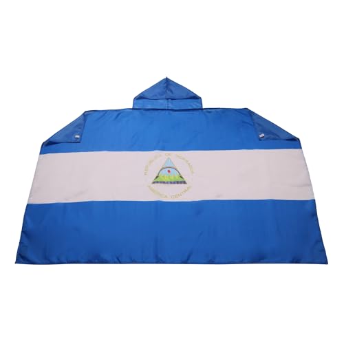 AZ FLAG Bandera de Nicaragua 150 x 90 cm, Capa Bandera Nicaragüense 100% poliéster con mangas integradas, Body Flag nicaragüense