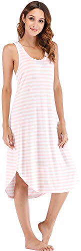 GYS Long Nightgown for Women - Viscose Made from Bamboo, Soft Sleeveless Sleep Shirt Summer Racerback Sleep Dress