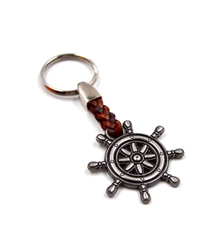 ClaroSchmuck Porte-clés, anneau de porte-clés en métal, épaisseur 2 mm, sangle en simili cuir, longueur totale environ 9cm-11cm, Taille Unique