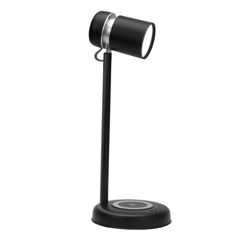 EXCLUZO Desktop Lamp with BT 5 S Aker 1 Color Mode 4 Brightn L s No FLI er 15W Wirel Charging Not Include Power Adapter, Bla
