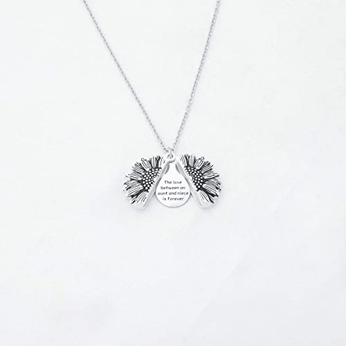 WUSUANED Aunt And Niece Gift The Love Between An Aunt And Niece Is Forever Necklace Sun Flower Pendant Necklace Relationship Jewelry2