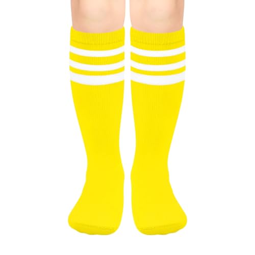 Image of Olreco 1 Pack Toddler Kids Youth Soccer Socks Girls Boys Baseball Socks Youth Knee High Softball Football Accessories Cotton