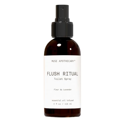 Muse Apothecary Flush Ritual - Aromatic &amp; Refreshing Toilet Spray, Use Before You Go, 4 oz, Infused with Natural Essential Oils - Fleur du Lavender