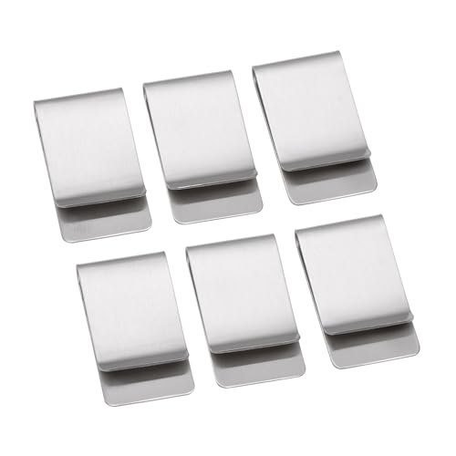 6 PCS Stainless Steel Money Clips for men, Silvery metal Cash Clips Slim Wallet