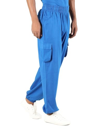 Image of CHKOKKO Men's Baggy Track Pants for Gym Workout Running Casual Wear Sports Lower with Pockets Adjustable Drawstring Waist Lightweight Quick Dry Activewear Fitness