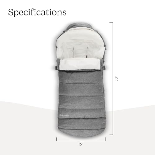 Image of UPPAbaby CozyGanoosh 2-in-1 Seasonal Footmuff - Easily Attaches to UPPAbaby Strollers + RumbleSeat - Versatile, Ultra-Plush Zip-Out Liner for Cold Weather - Julian (Dusty Blue)