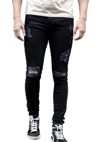 Osheoiso Vaqueros Rasgados de Hombre Skinny Denim Jeans Hip Hop Slim Fit Pantalone Casuales...