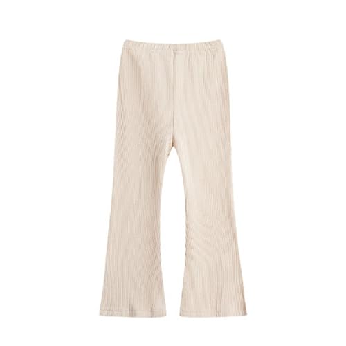 Toddler Girl Leggings Girls Ribbed Knit Bell Bottoms Pants Kids Elastic Waist Flare Trousers Stretchy Leggings