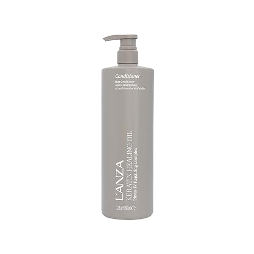 L'ANZA Keratin Healing Oil Lustrous Conditioner, Deep Conditioner for Dry Damaged Hair, Boosts Shine, Strength and Hair Health, Repair Damage and Prevent Frizz, Sulfate Free, New Bottle (32 Fl Oz)