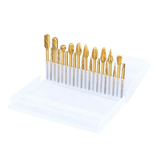 Image of 20 Pieces Set Carbide Burr Set with 1 /8 inch Round Shank,Double Cut Tungsten Carbide Rotary Burr Set for DIY Grinder Metal Wood Carving Engraving Polishing Drilling Grinding Milling