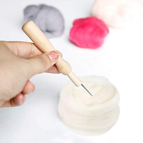 Filzen Wolle, 250g/8.82oz Roving Wool, Nadelfilz Wolle, Weiche Filzwolle Märchenwolle mit Box für Nadelfilzen, Woll-Roving, Faser-Roving-Woll-Oberteil,Trockenfilzen Spinnen Handwerk