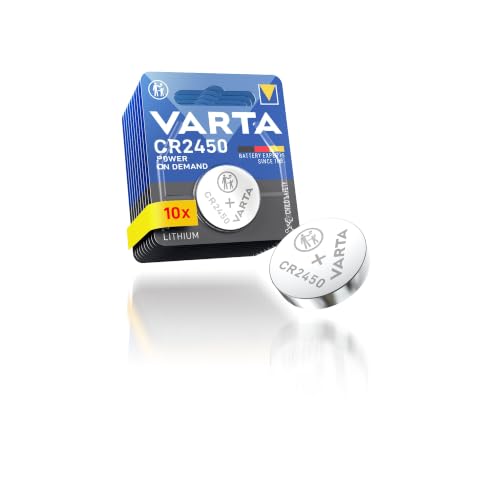 VARTA Batterien Knopfzellen CR2450, 10 Stück, Power on Demand, Lithium, 3V