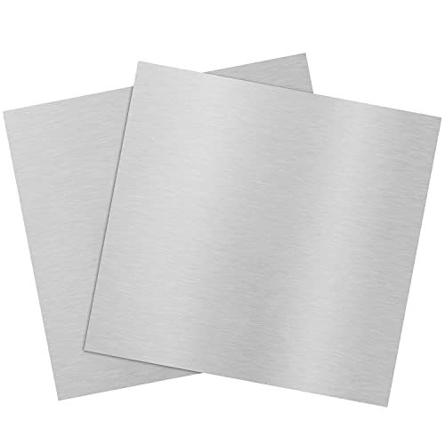 2Pack 6061 T651 Aluminum Sheet Metal 6 x 6 x 1/8 (0.125”) Inch Flat Plain Aluminum Plate Covered with Protective Film, Heat Treatable Rectangle Aluminum Metal Plate for Crafting, DIY, 3mm Thick