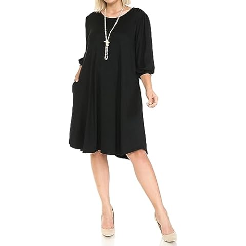 Pastel by Vivienne Women's Balloon Sleeve Midi Dress in Plus Size XX-Large Black Cover
