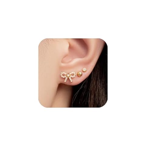 Poxtex Gold Bow Earrings Set Cover