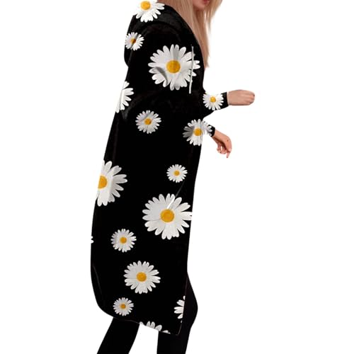 2025 Mantel für Damen, Kapuzenpullover, Mantel, Herbst, Winter, warme Taschen, Kordelzug, Reißverschluss, offen, dünne Kapuzenjacken, lange Strickjacken, Oberbekleidung,...