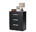 DHOME Mesita de Noche para Dormitorio 1, 2 o 3 cajones mesitas mesilla sinfonier sifonier 6 cajones Cama habitacion (Negro 3 Cajones, 1 Unidad)